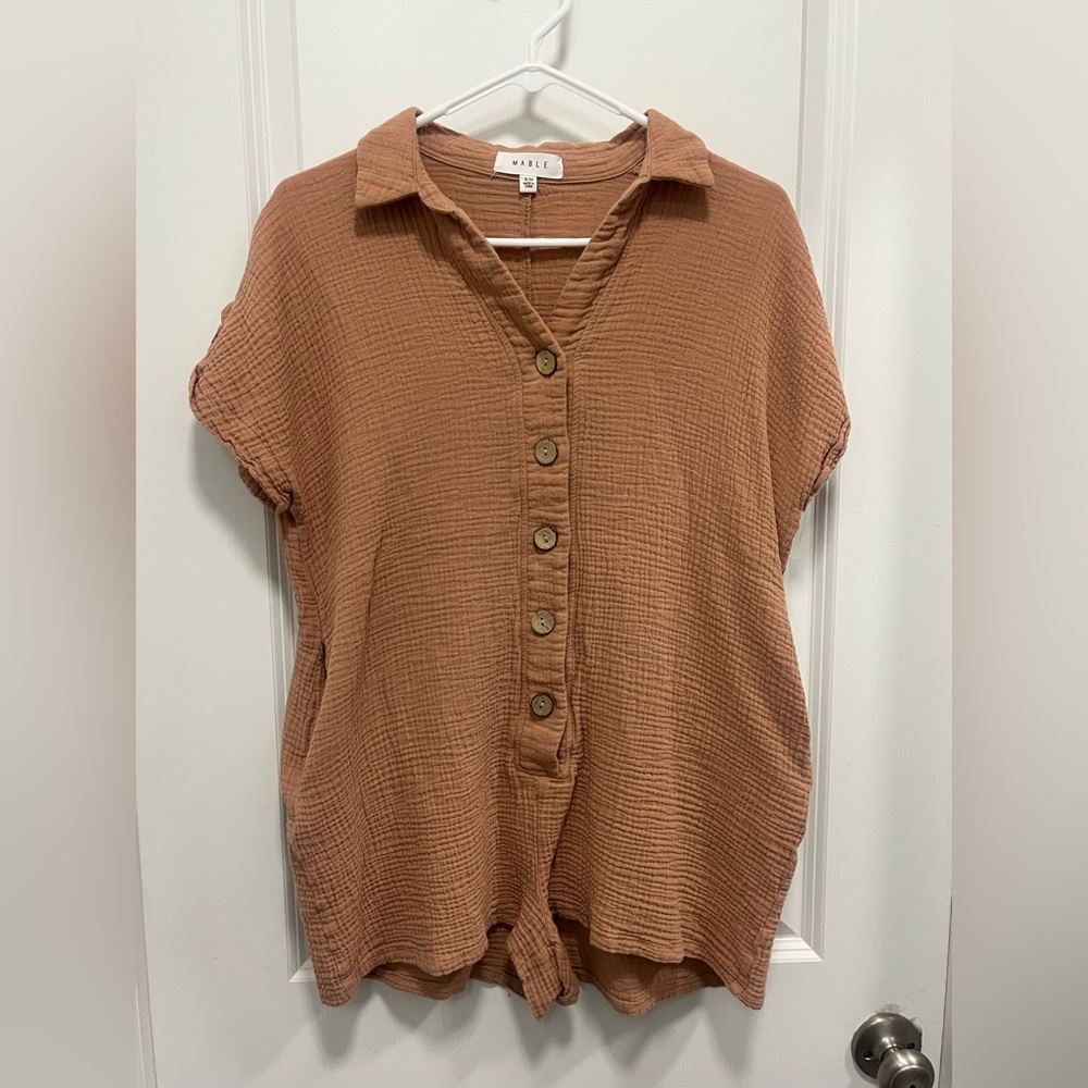 Anthropologie Mable Romper Orange Size Small/medium